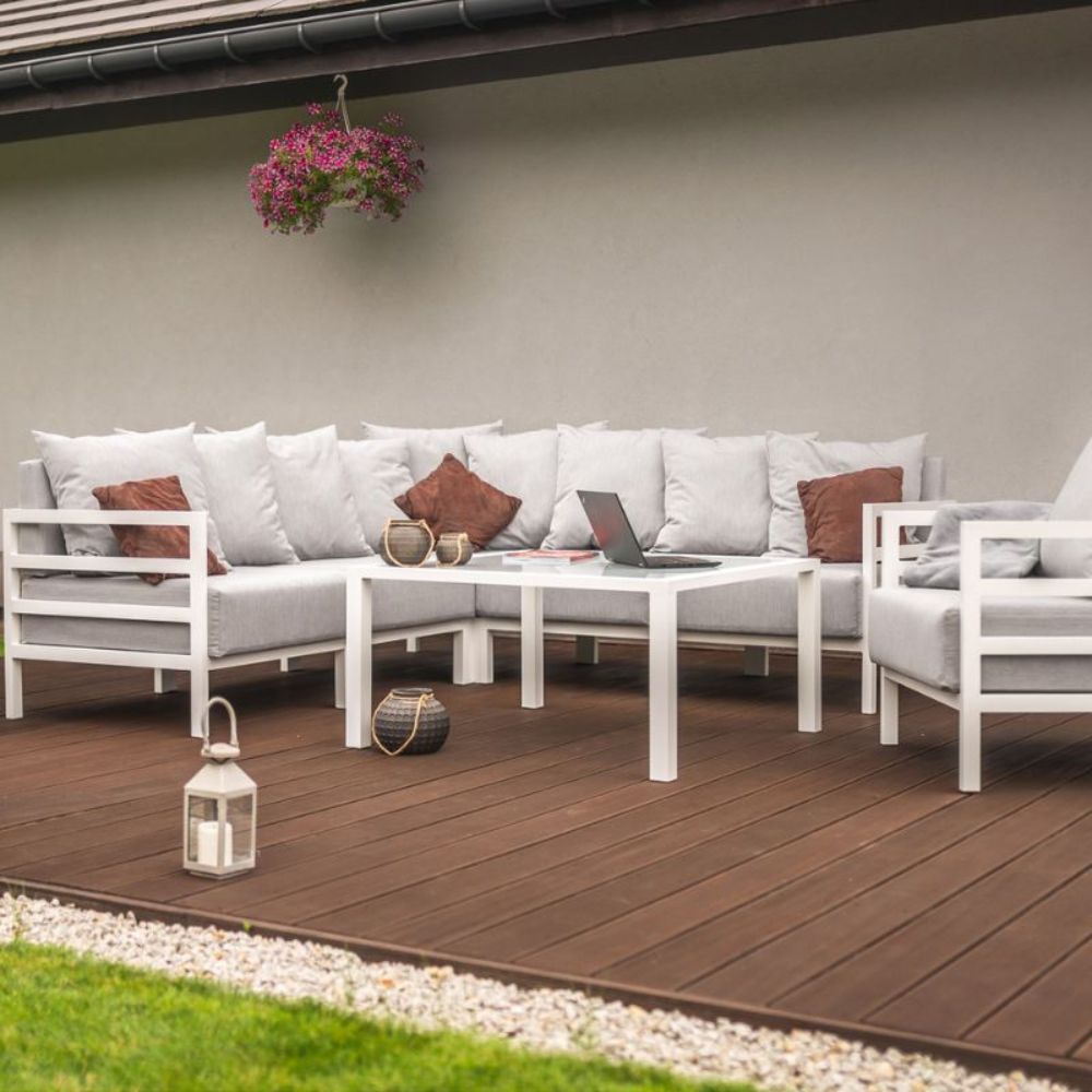 Modern biały zestaw tarasowy 1