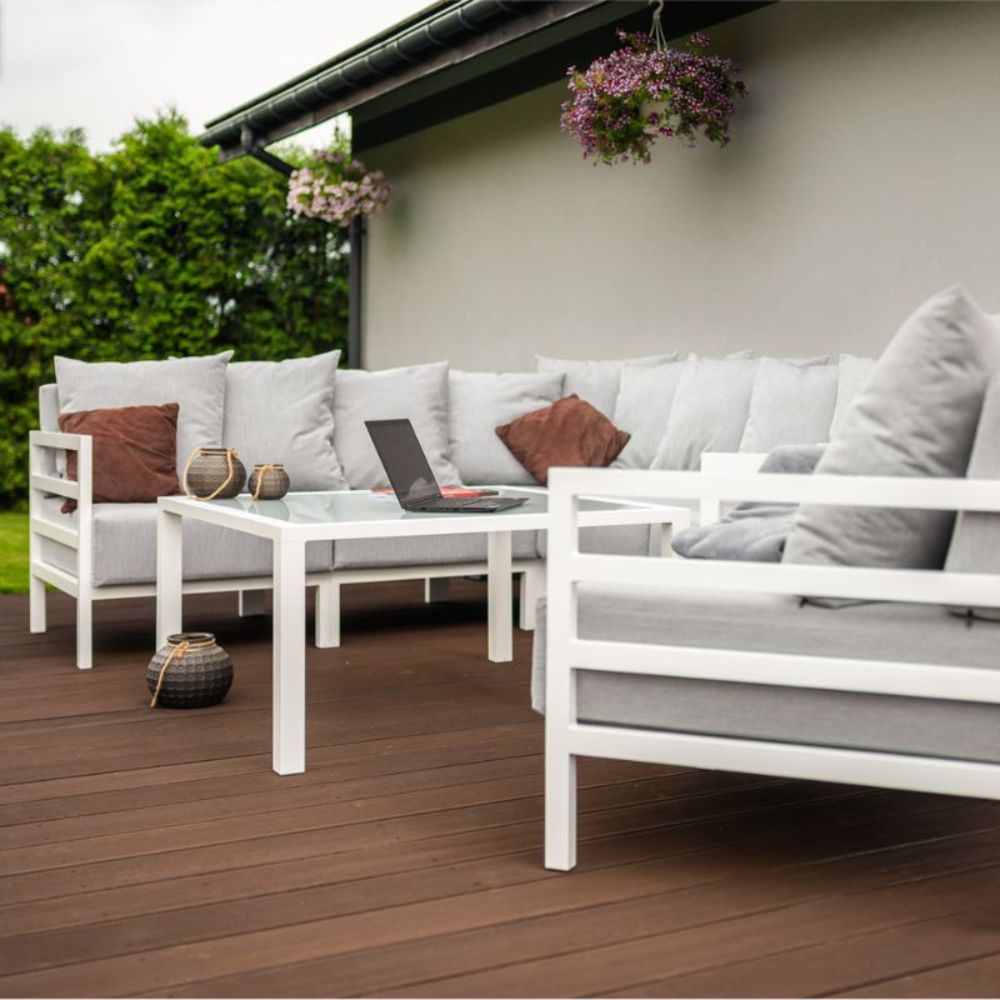 Modern biały zestaw tarasowy 3
